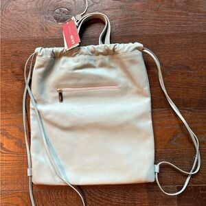 Light Blue Leather Backpack